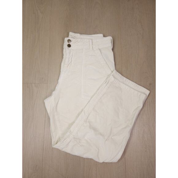 Pilcro by Anthropologie Corduroy Utility Pants Size 31 Ivory Cream Straight Leg - Picture 3 of 16